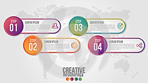 Infographic modern timeline design vector template for business with 4 steps or options illustrate a strategy.