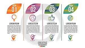 Infographic modern timeline design vector template for business with 4 steps or options illustrate a strategy. Can be used for