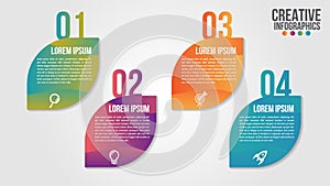 Infographic modern timeline design vector template for business with 4 steps or options illustrate a strategy. Can be used for wor