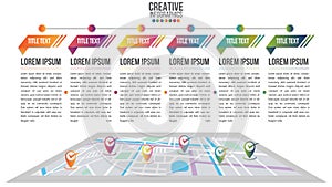 Infographic modern timeline design vector template for business with 6 steps or options illustrate a strategy. Can be used for