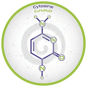Infographic of the molecule of Cytosine