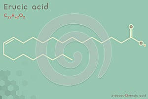 Infographic of the molecule of Erucic acid