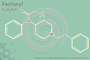 Infographic of the molecule of Fentanyl