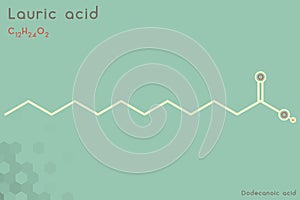 Infographic of the molecule of Lauric acid