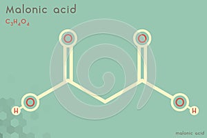 Infographic of the molecule of Malonic acid photo