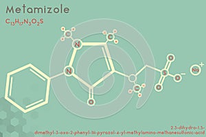 Infographic of the molecule of Metamizole
