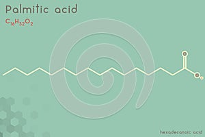 Infographic of the molecule of Palmitic acid