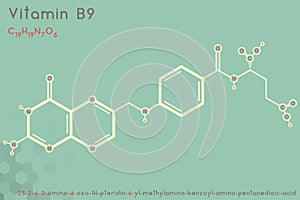 Infographic of the molecule of Vitamin B9