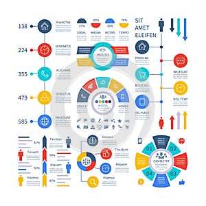 Infographic. Multipurpose financial chart marketing graph, process table, corporate timeline step flowchart
