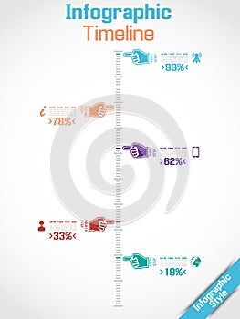 Infographic number option timeline