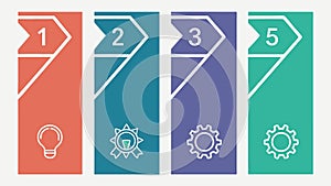 Infographic with Numbered Steps, Process and Development Stages, vector design Generative AI