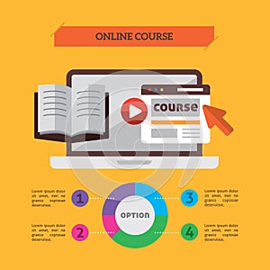 infographic of online course. Vector illustration decorative design