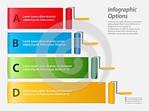 Infographic with paint rollers