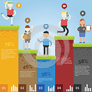 Infographic People with chart