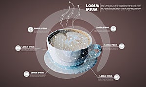 Infographic Poster Coffee Polygon Vector