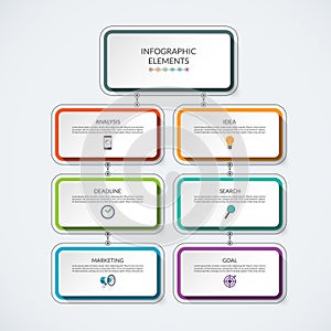 Infographic process chart vector template