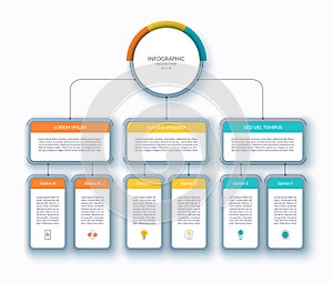 Infographic process flow chart. Clean minimalistic vector template. photo