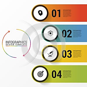 Infographic report template with icons. Business concept