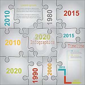 Infographic report templates in puzzle jigsaw