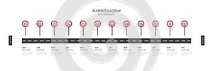 Infographic Roadmap template for business. 12 Months modern Timeline element diagram calendar, 4 quarter steps milestone