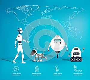 Infographic Robot Of Artificial Intelligence Concept
