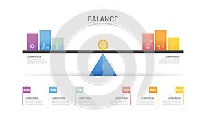 Infographic Scale diagram template for business. balance concept, presentation vector infographics