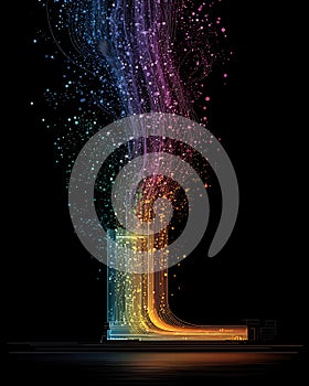 Infographic Semi Abstract Noise Shaping Multi Colored Light Stream