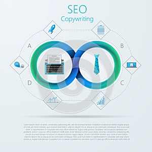 Infographic for SEO or copywriting with Mobius stripe