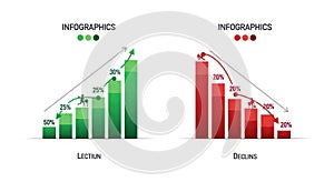 infographics showing growth and decline charts photo