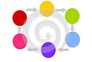 Infographic with Six Different Colored Circles