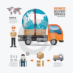 Infographic Social Business delivery service template design