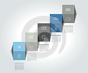 Infographic staircase step business vector design template, diagram, chart, timeline.