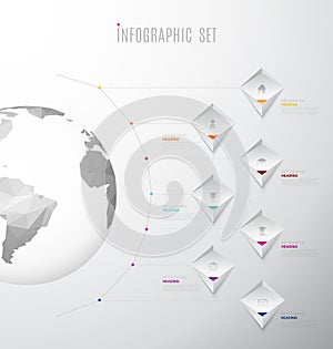 Infographic startup milestones time line vector template.