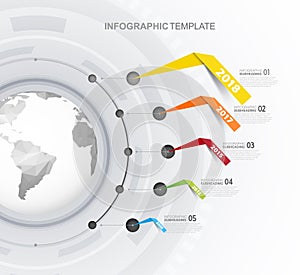 Infographic startup milestones timeline vector template.