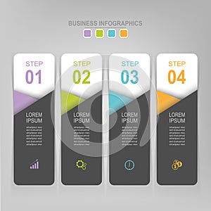 Infographic of step, flat design of business icon vector