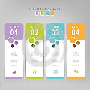 Infographic of step, flat design of business icon vector