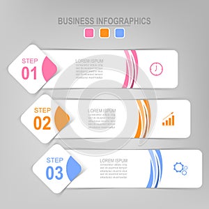 Infographic of step, flat design of business icon vector