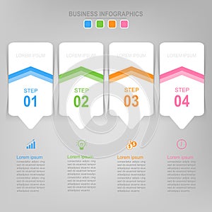 Infographic of step, flat design of business icon vector