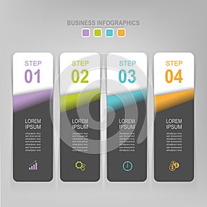 Infographic of step, flat design of business icon vector