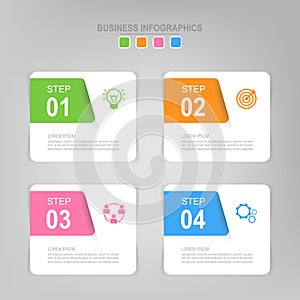 Infographic of step, flat design of business icon vector
