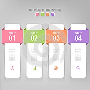 Infographic of step, flat design of business icon vector