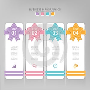 Infographic of step, flat design of business icon vector