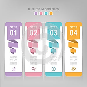 Infographic of step, flat design of business icon vector