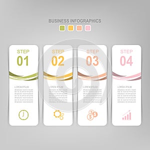 Infographic of step, flat design of business icon vector