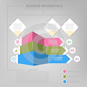 Infographic of step, flat design of business icon vector