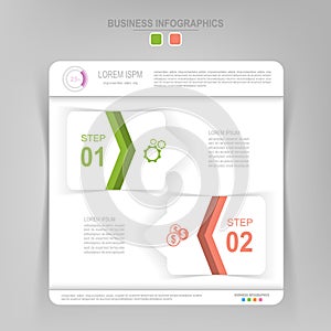 Infographic of step, flat design of business icon vector