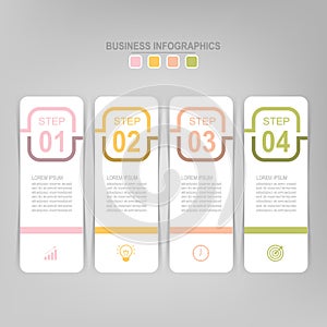 Infographic of step, flat design of business icon vector