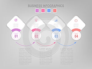 Infographic of step, flat design of business icon vector