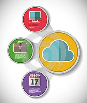 Infographic step office icon. Vector graphic