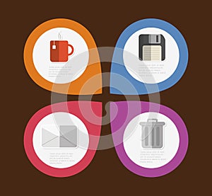 Infographic step office icon. Vector graphic
